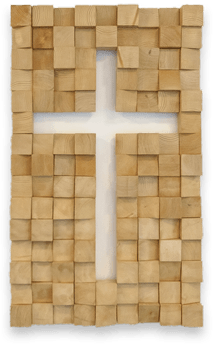 Foto: Kreuz aus Holzböcken